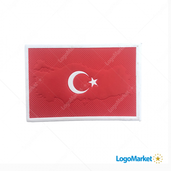 3D Türk Bayrağı 4*6 haritalı kırmızı
