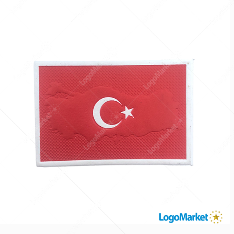 3D Türk Bayrağı 4*6 haritalı kırmızı