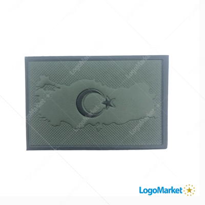 3D Türk Bayrağı 4*6  Haritalı Haki