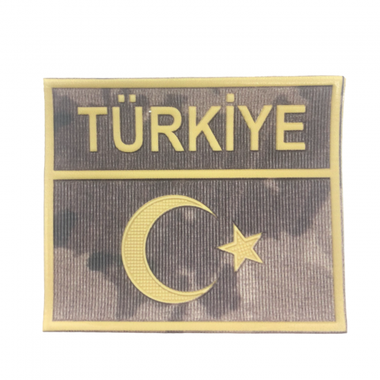 3D Türk Bayrağı 5,5*6,5 Türkiye yazılı Öz Hrk.