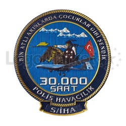 EGM - Polis Havacılık 30.000 Saat Patch - 3 Boyutlu EGM - Polis Havacılık 30.000 Saat Patch - 3 Boyutlu