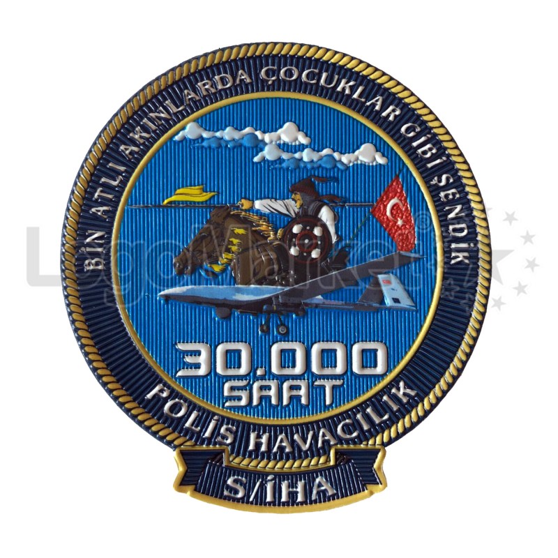 EGM - Polis Havacılık 30.000 Saat Patch - 3 Boyutlu EGM - Polis Havacılık 30.000 Saat Patch - 3 Boyutlu