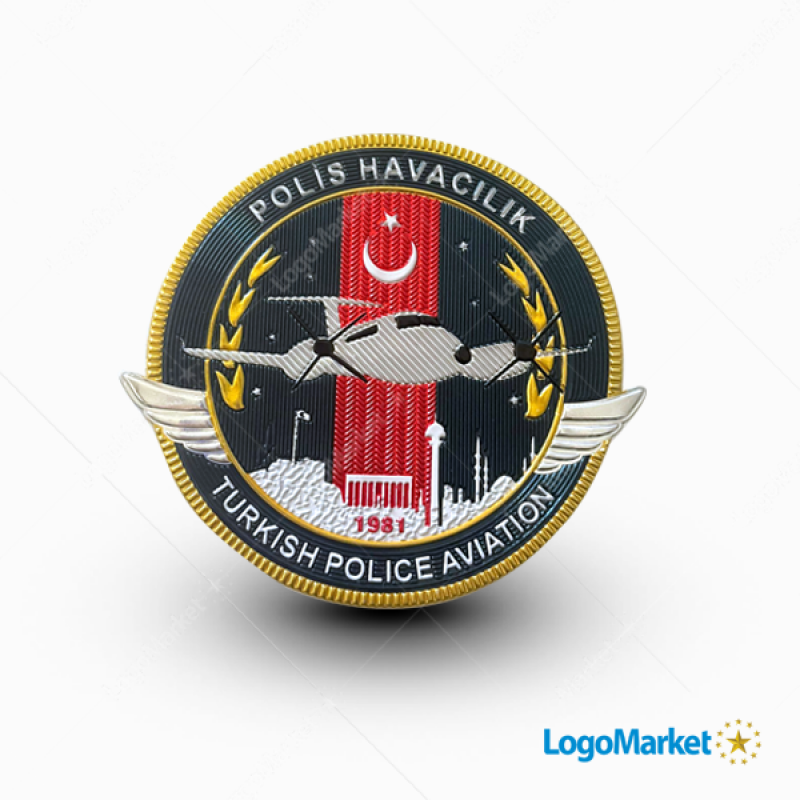 EGM - 3D Polis Havacılık Uçak Kol Arması TPU