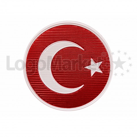 3D Yuvarlak Türk Bayrağı TPU